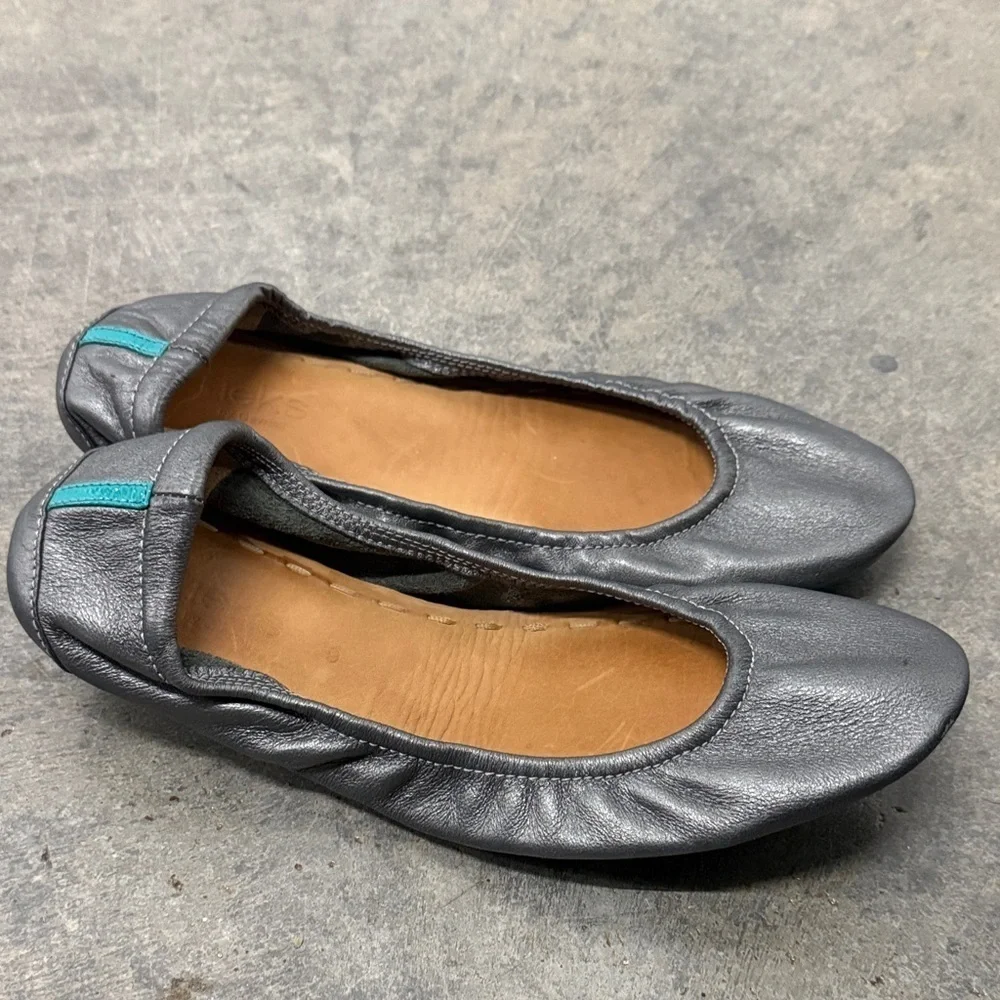 Tieks Metallic Gray Ballet Flats